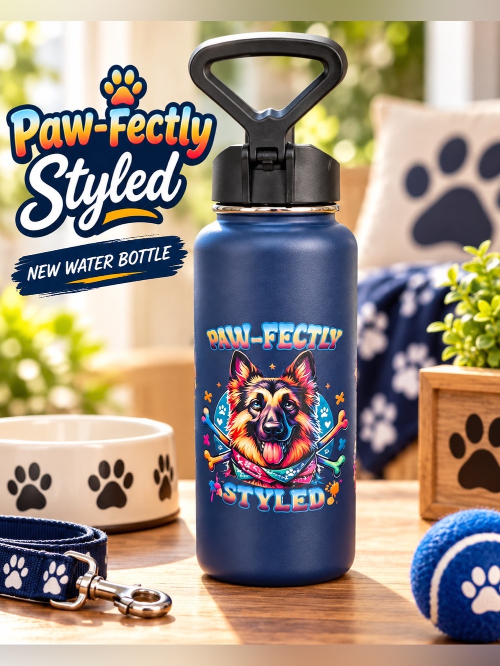 OZARK TRAILS Navy Dog Water Bottle